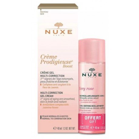 Nuxe Gel-Crema Prodigieuse Boost 40 ml + Agua Micelar Very Rose 40 ml