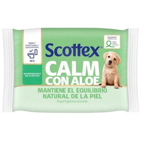 Scottex Papel Higiénico Húmedo Sensitive Aloe Vera 66 Uds