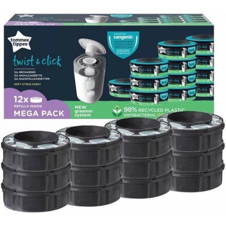 Tommee Tippee Recambios Contenedor Pañales Sangenic Twist&Click 12 Uds