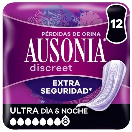 Ausonia Discreet Compresas Ultra Día y Noche 12 uds