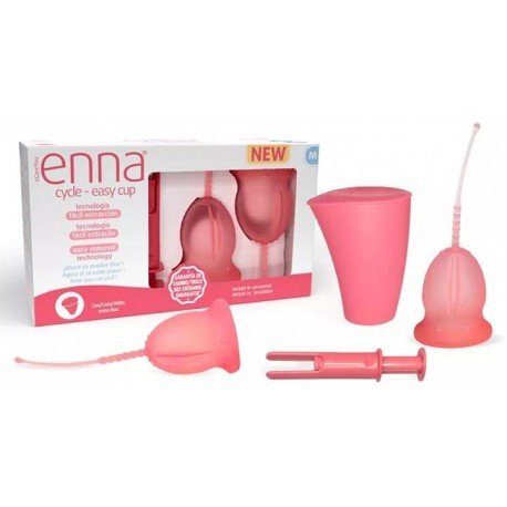 Enna Easy Copa Menstrual Talla M 2 uds + Esterilizador + Aplicador