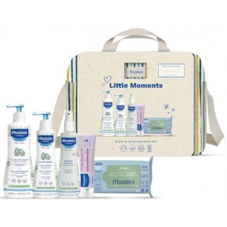 Mustela Bolsa de Paseo Little Moments Rayas 5 Productos de Higiene