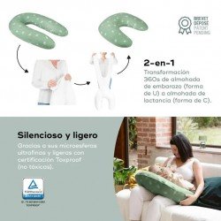 Babymoov B Love Cojín de Lactancia y Maternidad 2 en 1 Wind Green