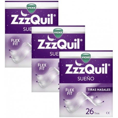 ZzzQuil Sueño Tiras Nasales Respira y Duerme Mejor 3x26 uds