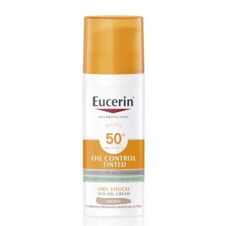 Eucerin Oil Control Dry Touch Gel Crema Facial Solar SPF50+ Tinted Medium 50ml