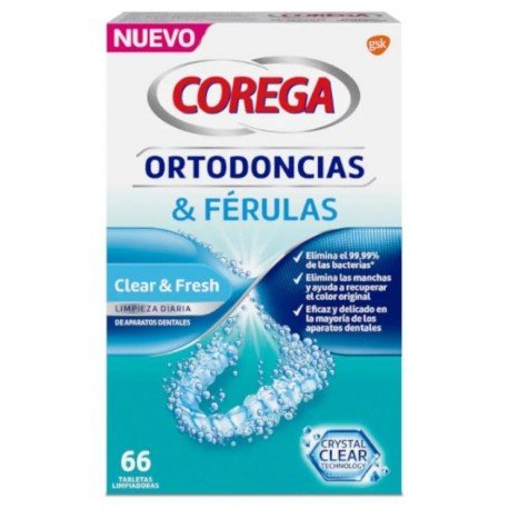Corega Ortodoncias & Férulas Tabletas Limpiadoras 66 uds