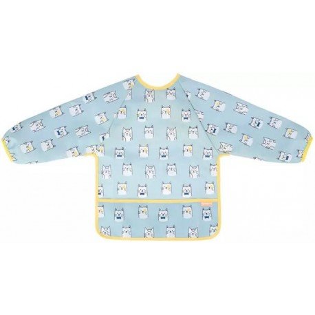 Badabulle Babero Manga Larga Azul