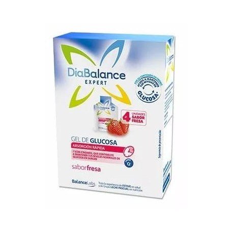 Diabalance Gel Glucosa Absorción Rápida Fresa 4 Sobres