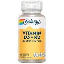 Comprar Solaray Vitamina D3 & K2 120 Cápsulas Vegetales