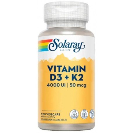 Solaray Vitamina D3 & K2 120 Cápsulas Vegetales