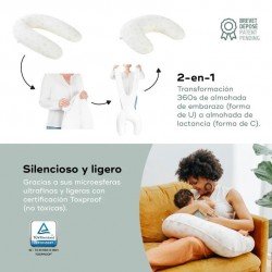 Babymoov B Love Cojín de Lactancia y Maternidad 2 en 1 Petals Blanco