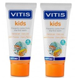 Comprar Vitis Kids Gel Dentífrico Sabor Cereza +6m 2x50 ml