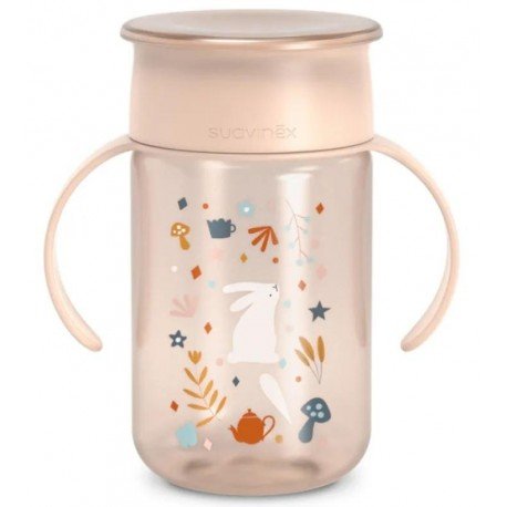 Suavinex Wonderland Vaso 360 Antiderrame y Antigoteo Rosa +12m 340 ml