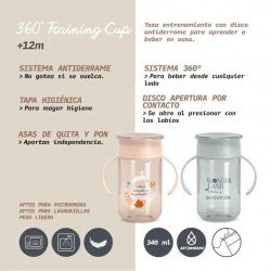 Suavinex Wonderland Vaso 360 Antiderrame y Antigoteo Rosa +12m 340 ml