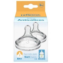 Comprar DrBrown´s Tetina Boca Ancha Nivel 3 Options +6m 2 Uds