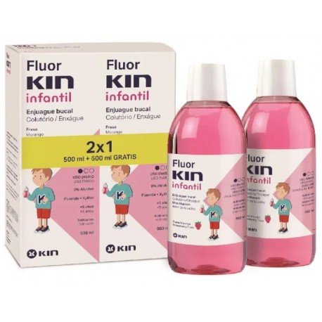 Kin FluorKin Infantil Enjuague Bucal Fresa 2x500 ml