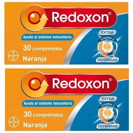 Redoxon Extra Defensas Vitamina D, C y Zinc 2x30 Comprimidos Efervescentes Naranja