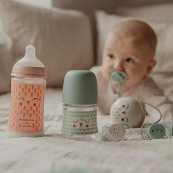 Suavinex Bonhomia Biberón Vidrio Flujo Medio Beige 240 ml