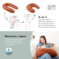 Babymoov B Love Cojín de Lactancia y Maternidad 2 en 1 Vegetal Terracotta