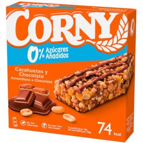 Corny Barritas de Cacahuetes y Chocolate con Leche 6x20 gr