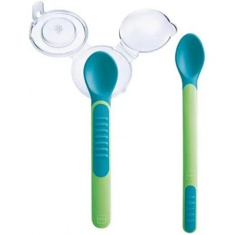 MAM Set de Cucharas Puntas Sensibles al Calor con Tapa Protectora Neutro