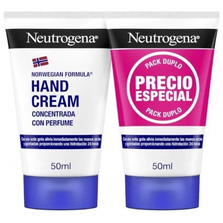 Neutrogena Crema de Manos Perfumada y Reparadora Glicerina y Vitamina E 2x50 ml