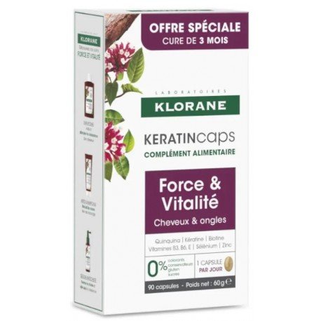 Klorane KeratinCaps Cabello Uñas 3x30 Cápsulas