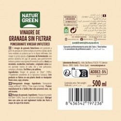 NaturGreen Vinagre de Granada Sin Filtrar Bio 500 ml