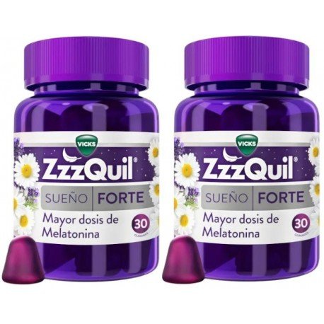ZzzQuil Sueño Forte Mayor Dosis de Melatonina para Dormir 2x30 Gummies