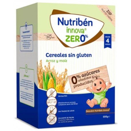 Nutribén Innova Papilla Zero% de Cereales sin Gluten +4m 500 gr