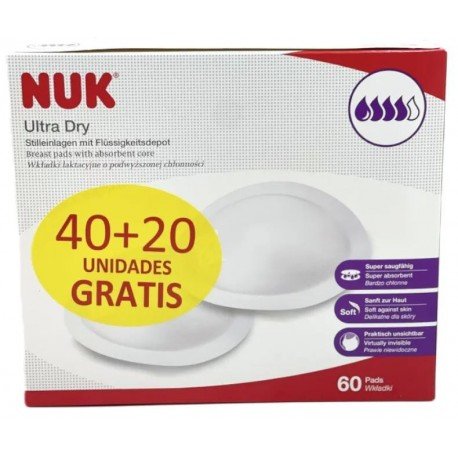 Nuk Discos de Lactancia Ultra Dry 40 uds +20 uds GRATIS