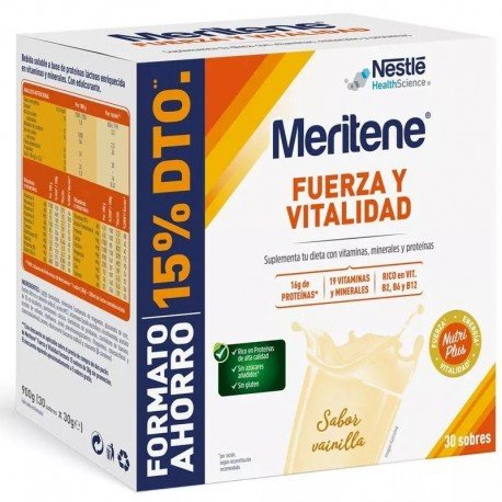 Meritene Fuerza y Vitalidad Vainilla 30x30gr Sobres