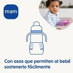MAM Biberón y Vaso 2en1 Antiderrames +4 Meses Rosa 220 ml