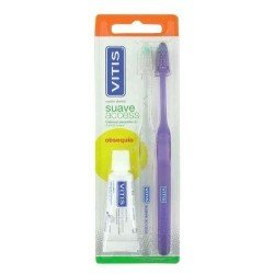 Comprar Vitis 2 Cepillos Dentales Suave Access + Pasta Dental Anticaries 15 ml.