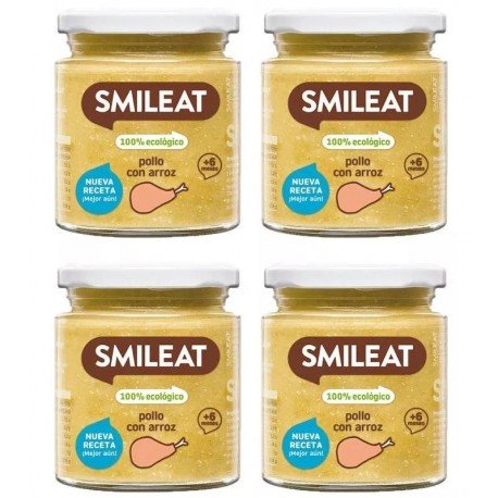 Smileat Tarrito de Pollo con Arroz ECO +6m 4x230 gr