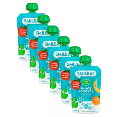 Smileat Pouch Frutas Variadas ECO +6m 6x100 gr
