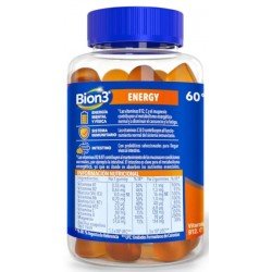Bion3 Energy Multivitaminas con Probióticos, Vitaminas B12, C, D y Magnesio 2x60 Gummies