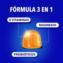 Bion3 Energy Multivitaminas con Probióticos, Vitaminas B12, C, D y Magnesio 2x60 Gummies