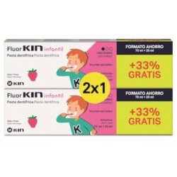 Comprar Kin Pasta Dentífrica FluorKin Infantil Sabor Fresa 2x1 75+25 ml