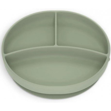 Suavinex Colour Essence Plato de Silicona con Divisiones y Ventosa Verde +6m