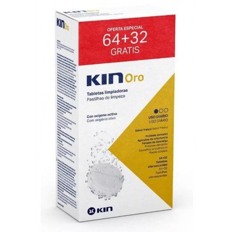 Kin Oro Tabletas Limpiadoras 64+32 uds