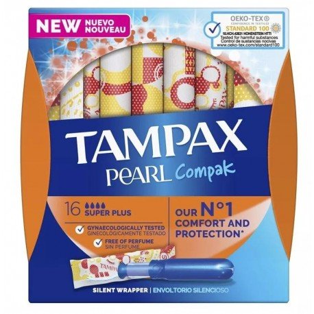 Tampax Pearl Compak Tampones Super Plus 16 uds