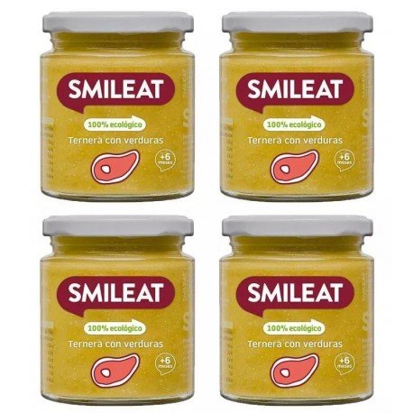 Smileat Tarrito de Ternera con Verduras ECO +6m 4x230 gr