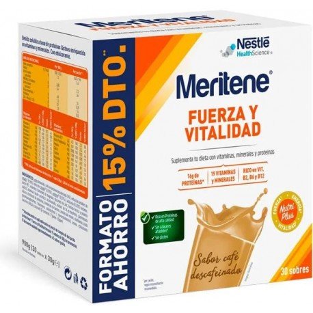 Meritene Fuerza y Vitalidad Café Descafeinado 30x30gr Sobres