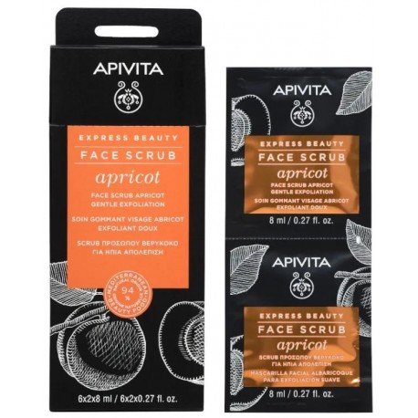 Apivita Express Beauty Mascarilla Exfoliante Suave con Albaricoque 2x8 ml
