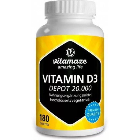 Vitamaze Vitamina D3 20000 UI Depot 180 Comprimidos