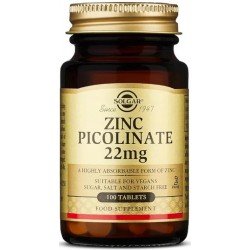 Comprar Solgar Zinc Picolinato 22 mg 100 Comprimidos