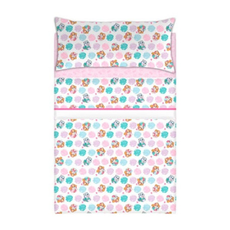 Juego de Sábanas Cama 90cm Rosa Paw Patrol