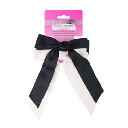 Satin Hair Bow Duo White&Black