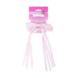 Satin Hair Bow Duo Pink